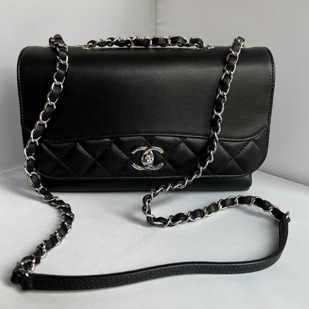 Chanel Black Calfskin Crossbody Bag